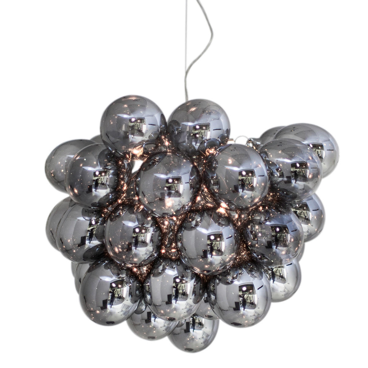 HÄNGELEUCHTE Gross - Grau, LIFESTYLE, Glas (50/144cm) - By-Rydens