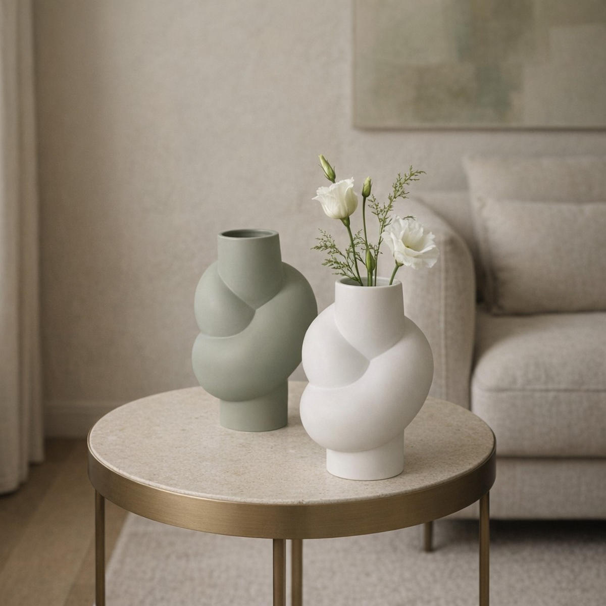 VASE  - Mintgrau, Basics, Keramik (14cm) - Rosenthal