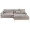 ECKSOFA in Flachgewebe Hellgrau  - Hellgrau/Schwarz, Design, Textil/Metall (272/190cm) - Lomoco