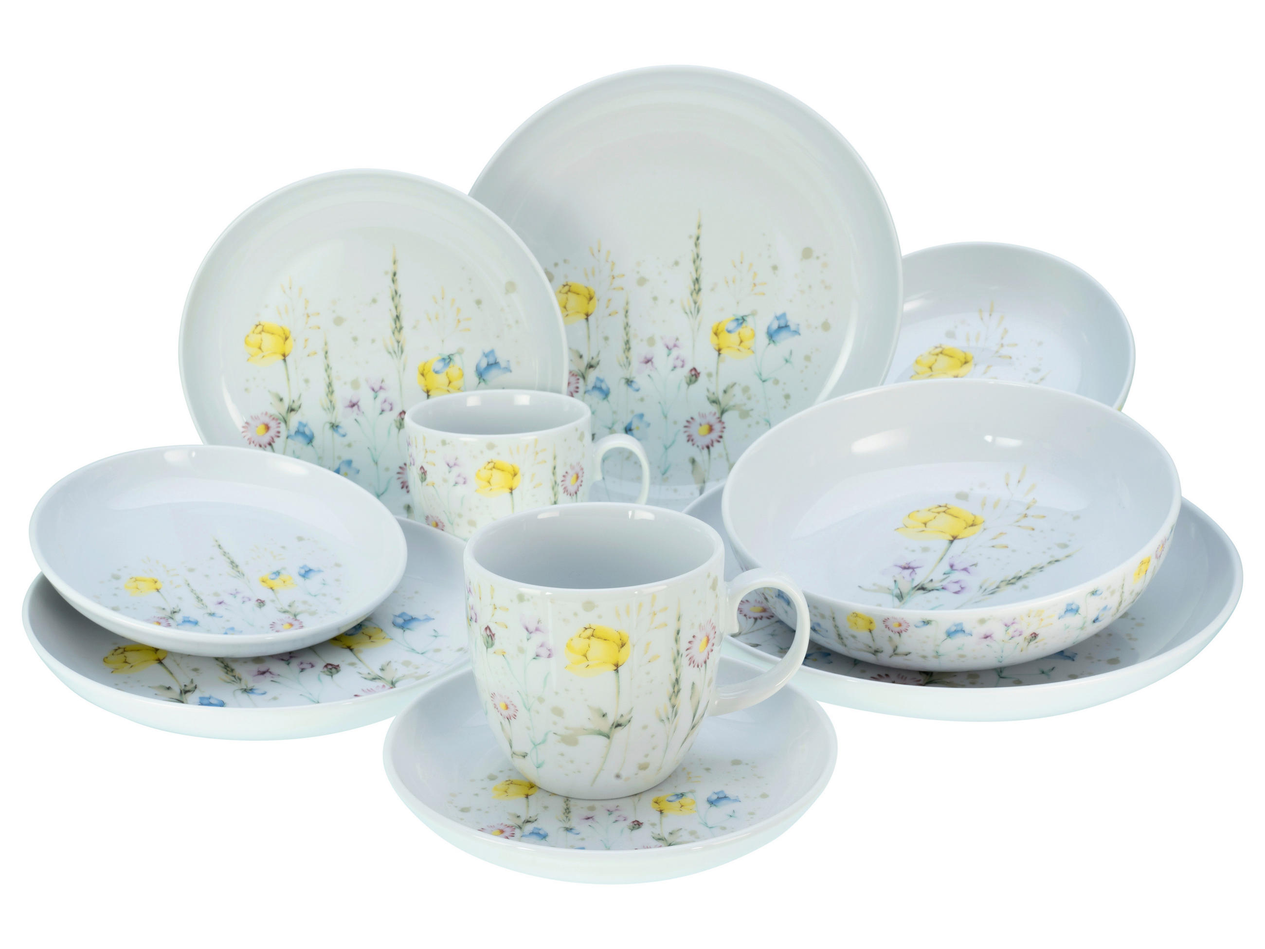 KOMBISERVICE Multicolor 10-teilig ALLROUND WIESENBLUMEN - Multicolor, Basics, Keramik - Creatable