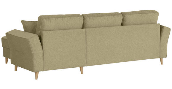 ECKSOFA in Flachgewebe Grün  - Eichefarben/Grün, KONVENTIONELL, Holz/Textil (265/159cm) - Carryhome