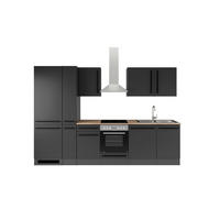 KÜCHENBLOCK 310 cm  in Schwarz  - Eichefarben/Schwarz, LIFESTYLE, Holzwerkstoff/Kunststoff (310cm) - P & B