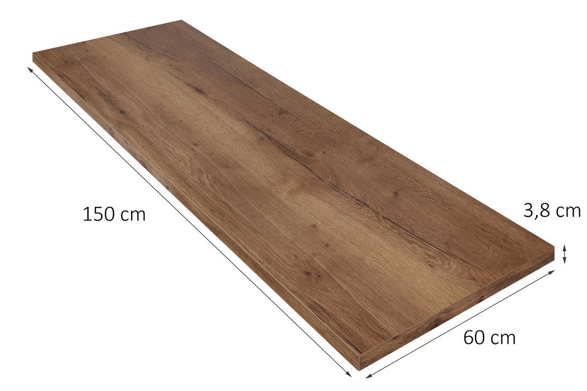 ARBEITSPLATTE 150/4/60 cm  - Eiche dunkel, MODERN, Holzwerkstoff (150/4/60cm) - Nobilia