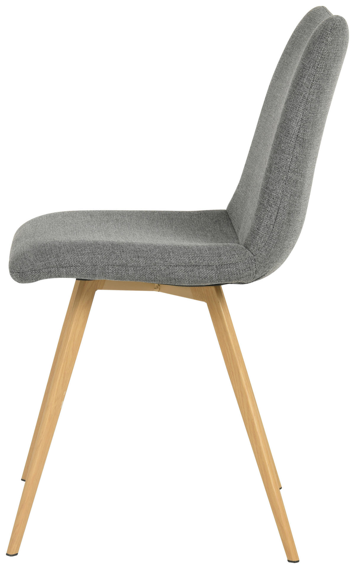 SCAUN in metal, textil, lemn gri  - culoare lemn stejar/gri, Modern, metal/lemn (45/89/56cm) - Carryhome
