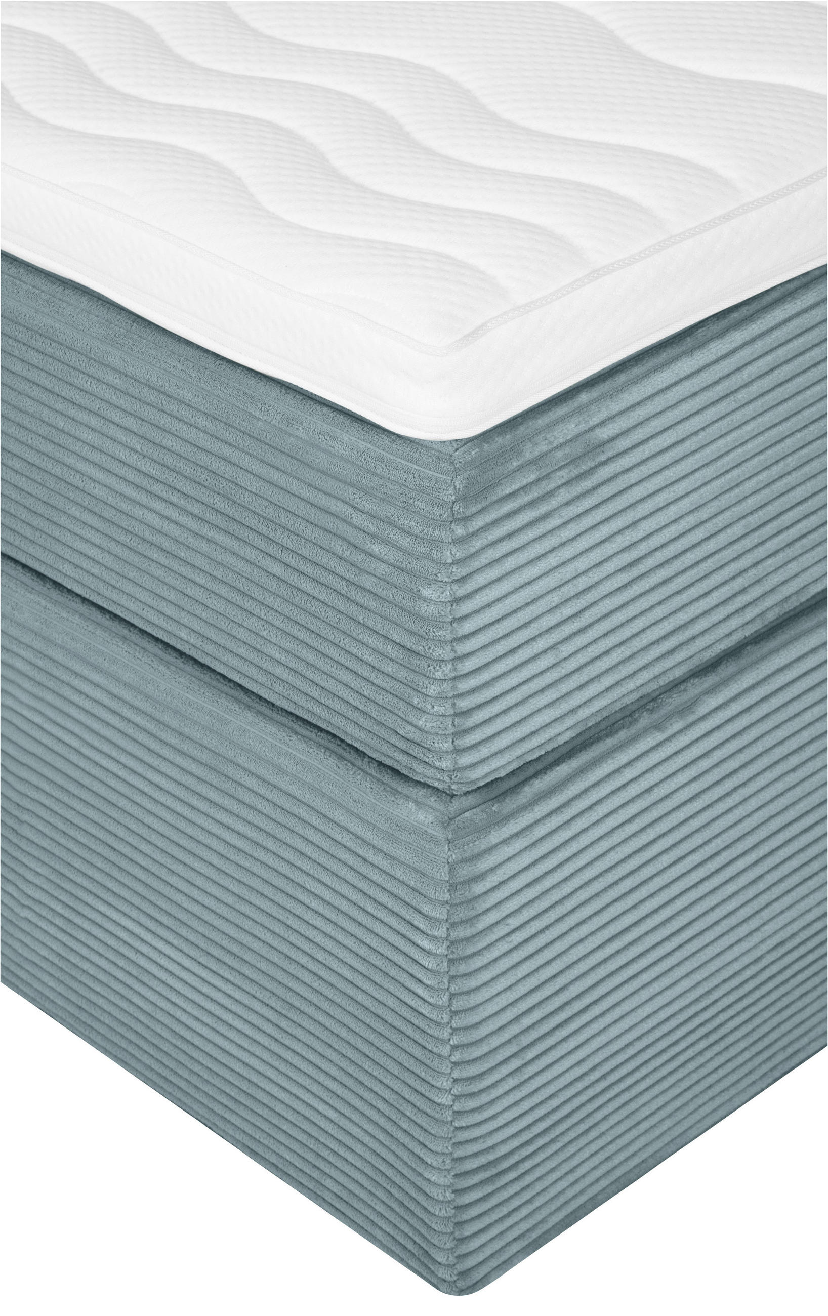 Thumbnail - Boxxx Boxspringbett, Mintgrün, Textil, Birke, massiv, H5, 7-Zonen, Höhe ca. 19 cm, 180x200 cm, Topper durchgehend, in ve...