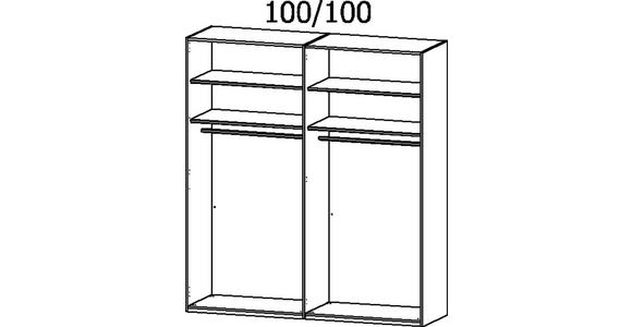 DREHTÜRENSCHRANK 201/223/61 cm 4-türig  - Graphitfarben/Weiß, Trend, Glas/Holzwerkstoff (201/223/61cm) - Novel