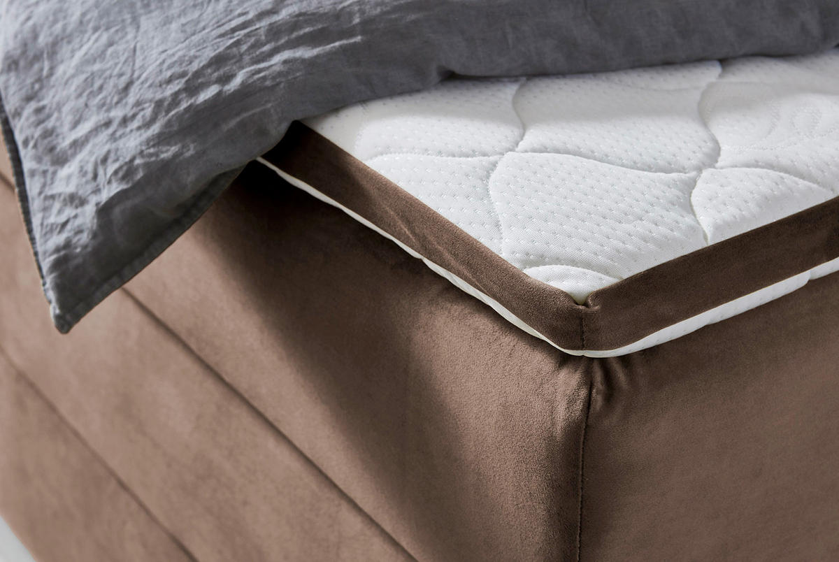 BOXSPRING KREVET     - bež/crna, Moderno, tekstil/plastika (160/120/200cm)