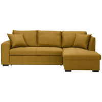ECKSOFA inkl.Funktionen Dunkelgelb Webstoff  - Dunkelgelb/Schwarz, Design, Kunststoff/Textil (238/158cm) - Xora