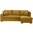 ECKSOFA inkl.Funktionen Dunkelgelb Webstoff  - Dunkelgelb/Schwarz, Design, Kunststoff/Textil (238/158cm) - Xora