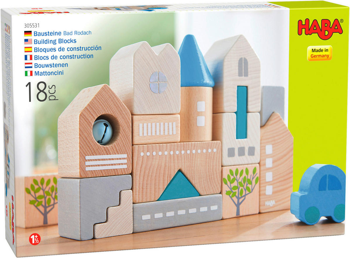 BAUSTEINE - Naturfarben/Weiß, Basics, Holz/Metall - Haba