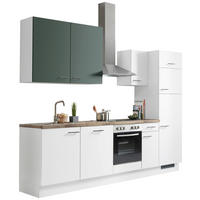 KÜCHENLEERBLOCK 280 cm   in Eichefarben, Hellgrau, Dunkelgrün  - Dunkelgrün/Eichefarben, Basics, Holzwerkstoff/Metall (280cm) - Impuls