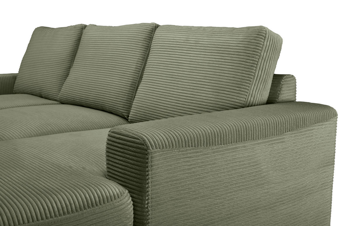 CloseUp von Carryhome ECKSOFA Olivgrün Cord.