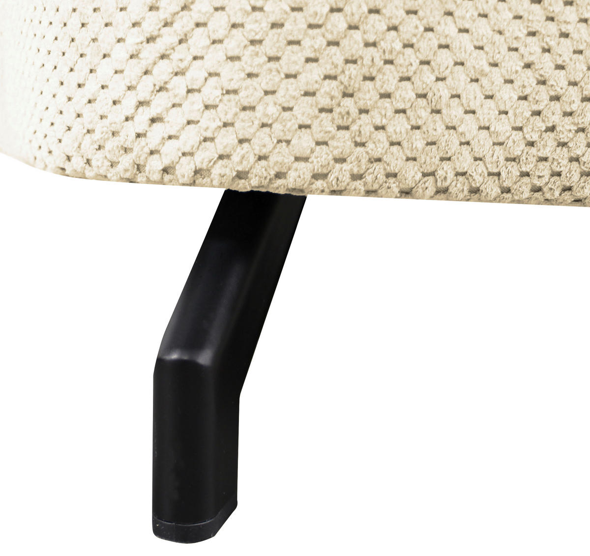 ECKSOFA OMEGA in Chenille Beige  186/280 cm  - Beige/Schwarz, Design, Textil/Metall (186/280cm) - MID.YOU