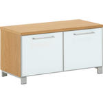 GARDEROBENBANK Santina  in 84/45/40 cm  - Chromfarben/Eiche Bianco, Design, Glas/Holz (84/45/40cm) - Novel