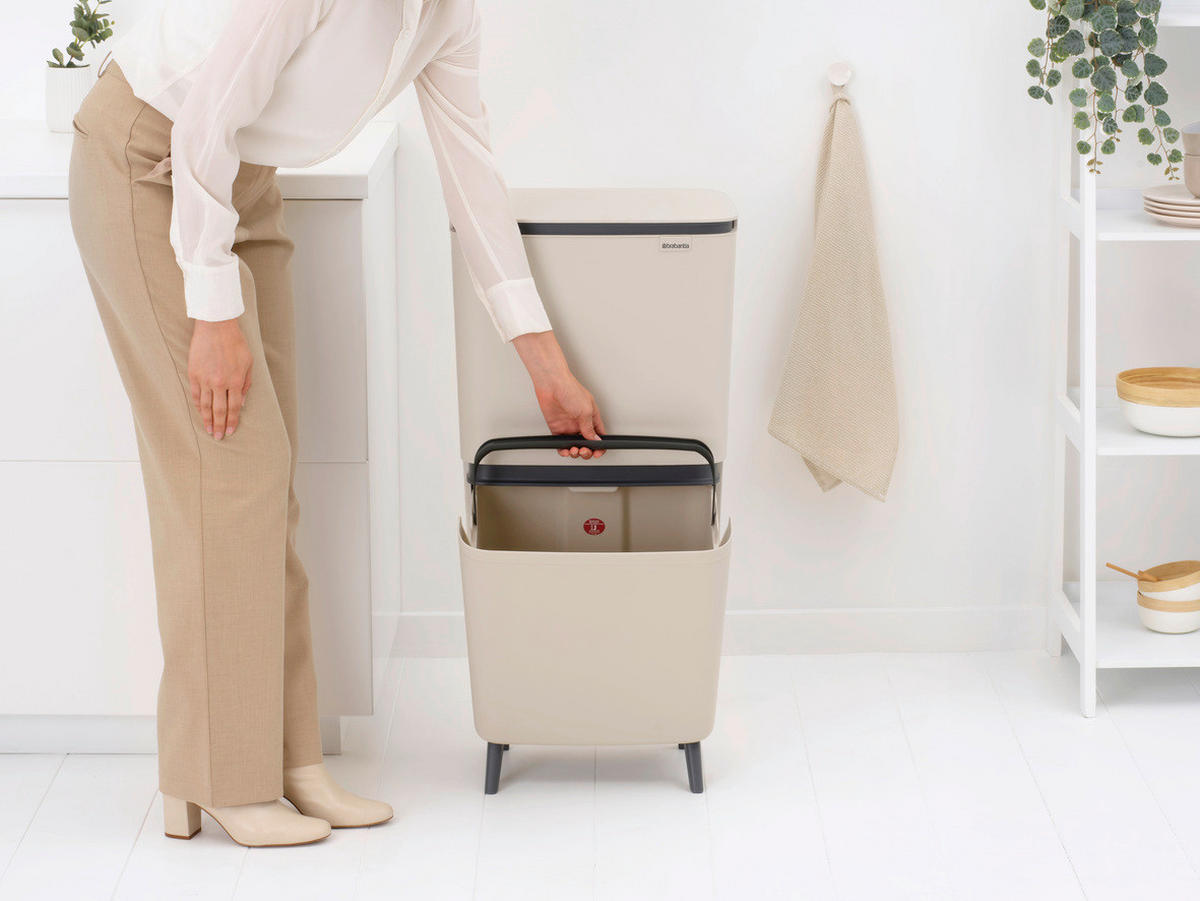 ODPADKOVÝ KOŠ  20+25 l - béžová, Basics, plast (28/88,3/41,9cm) - Brabantia
