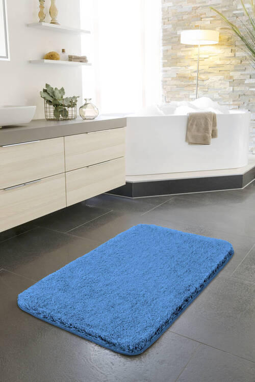 BADTEPPICH Blau 70/120 cm  - Blau, Basics, Kunststoff/Textil (70/120cm) - Grund
