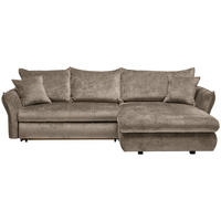 ECKSOFA Beige Chenille  - Beige/Schwarz, KONVENTIONELL, Kunststoff/Textil (275/180cm) - Stylife