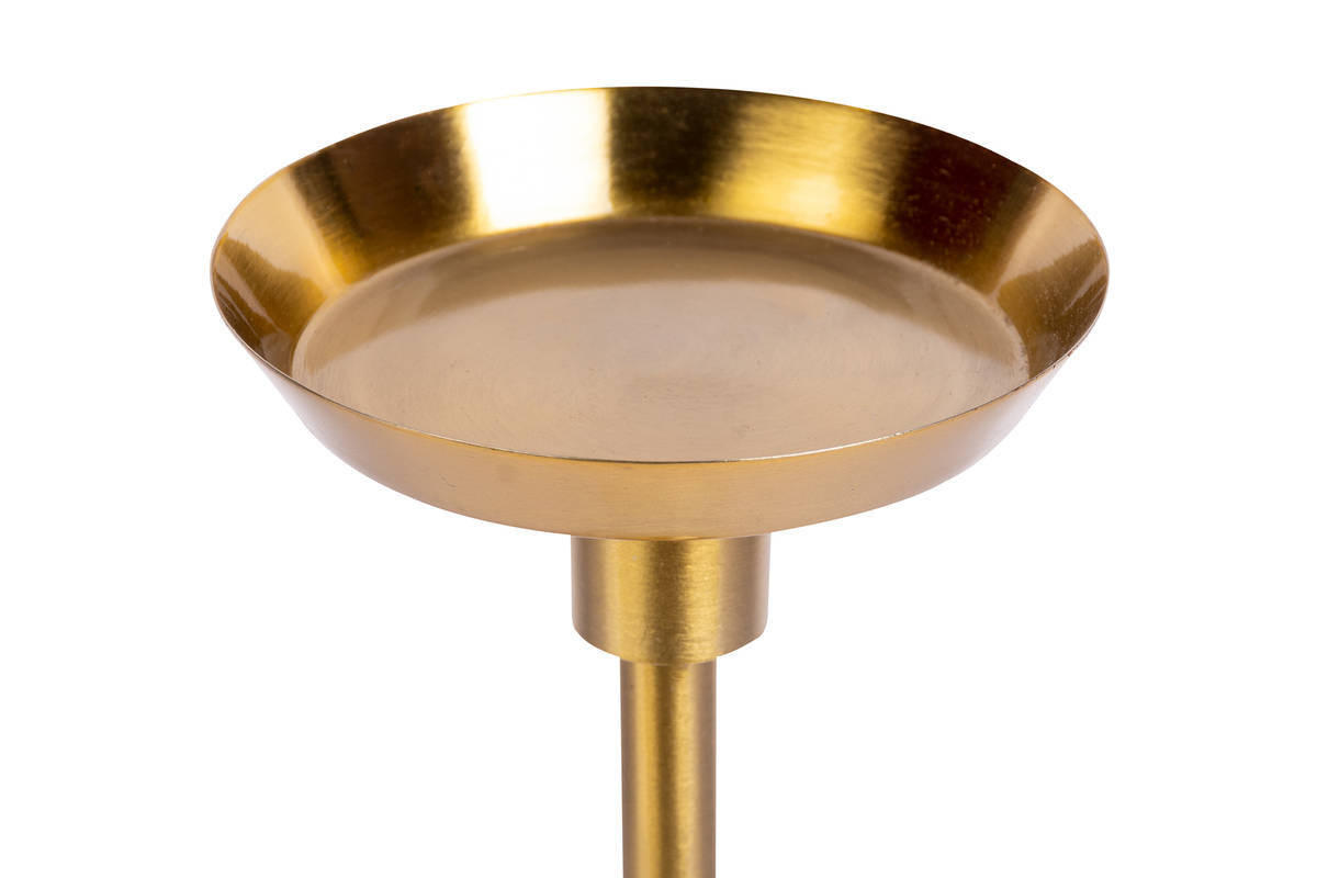 KERZENHALTER - Goldfarben/Grün, Trend, Stein/Metall (10/30/10cm) - Kayoom