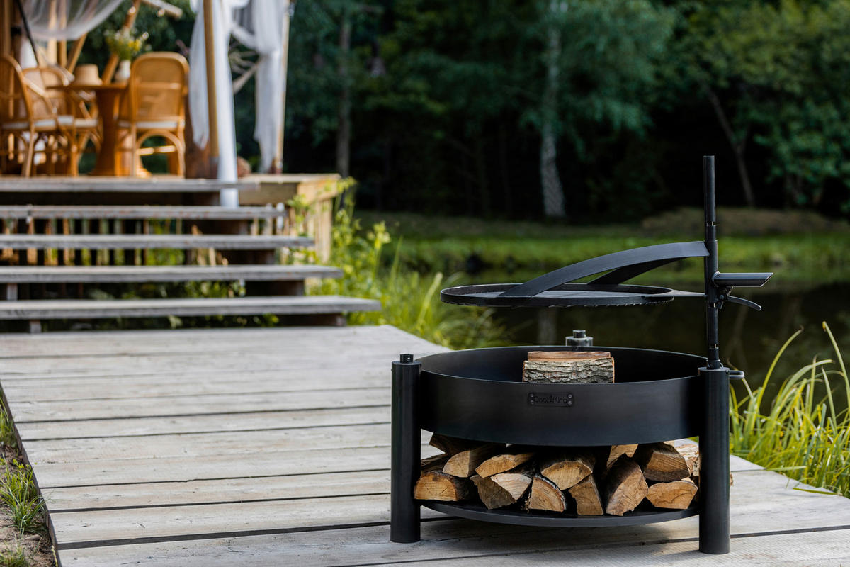 FEUERSCHALE  - Schwarz, Basics, Metall (80/110cm) - Ambia Garden