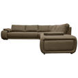 ECKSOFA Braun Struktur  - Chromfarben/Braun, KONVENTIONELL, Textil/Metall (280/310cm) - Carryhome