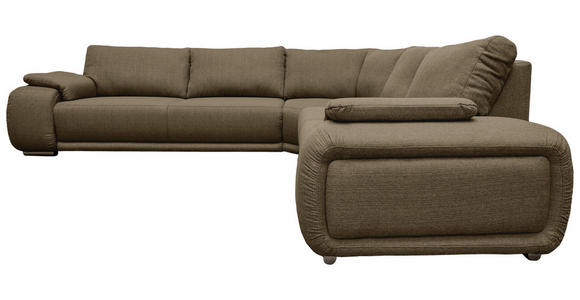ECKSOFA Braun Struktur - Chromfarben/Braun, KONVENTIONELL, Textil/Metall (280/310cm) - Carryhome