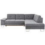 ECKSOFA inkl.Funktionen Anthrazit Webstoff  - Chromfarben/Anthrazit, Design, Textil/Metall (296/229cm) - Novel