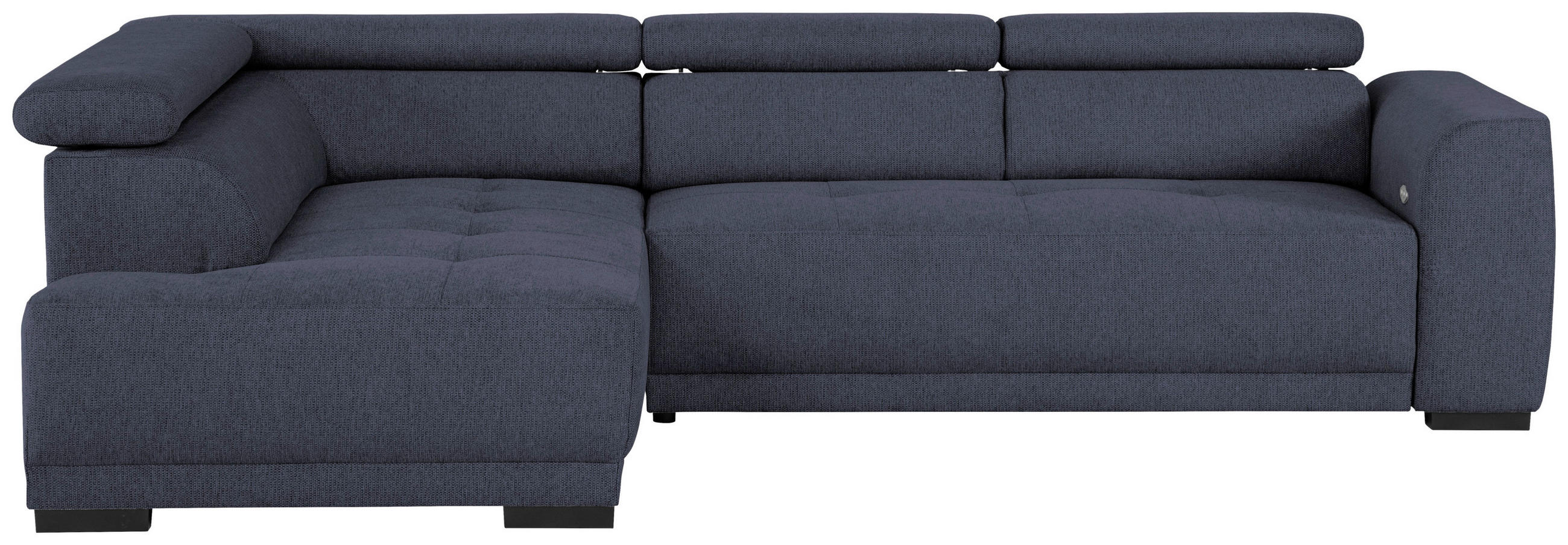 ECKSOFA Ottomane links, Eckteil  Blau Struktur  - Blau/Schwarz, Design, Kunststoff/Textil (205/284cm) - Xora