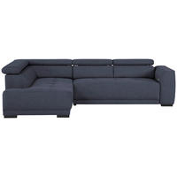 ECKSOFA  in Struktur Blau  205/284 cm  - Blau/Schwarz, Design, Kunststoff/Textil (205/284cm) - Xora