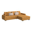 ECKSOFA in Mikrofaser Gelb  - Chromfarben/Gelb, Design, Kunststoff/Textil (320/226cm) - Carryhome