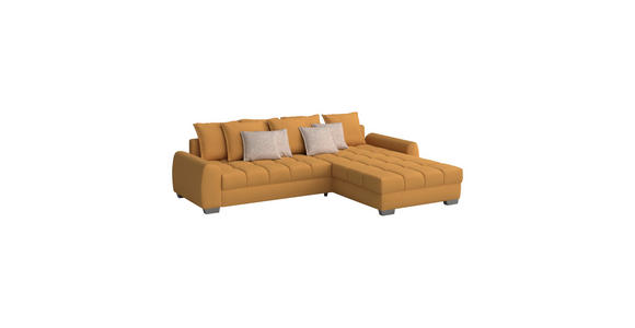 ECKSOFA in Mikrofaser Gelb  - Chromfarben/Gelb, Design, Kunststoff/Textil (320/226cm) - Carryhome