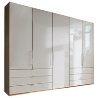 FALTTÜRENSCHRANK in Eichefarben, Champagner  - Chromfarben/Champagner, Konventionell, Glas/Holzwerkstoff (250/216/58cm) - Venda
