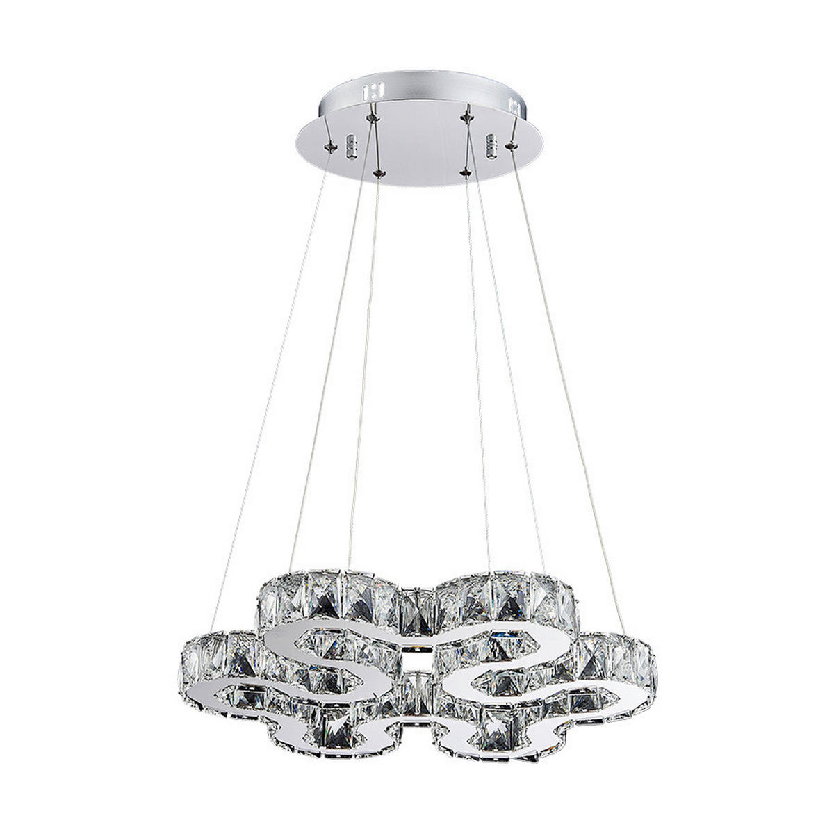 Lustră Led  - culoare inox, Basics, sticlă/metal (48cm)