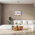 HÄNGELEUCHTE 37/120 cm  - Goldfarben/Weiß, MODERN, Kunststoff/Textil (37/120cm) - Novel