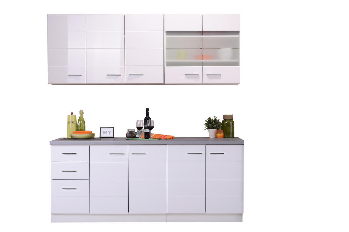 KONYHABLOKK GÉPEK NÉLKÜL 200/200/51/30 cm  - fehér, Basics, faalapú anyag (200/200/51/30cm) - Carryhome