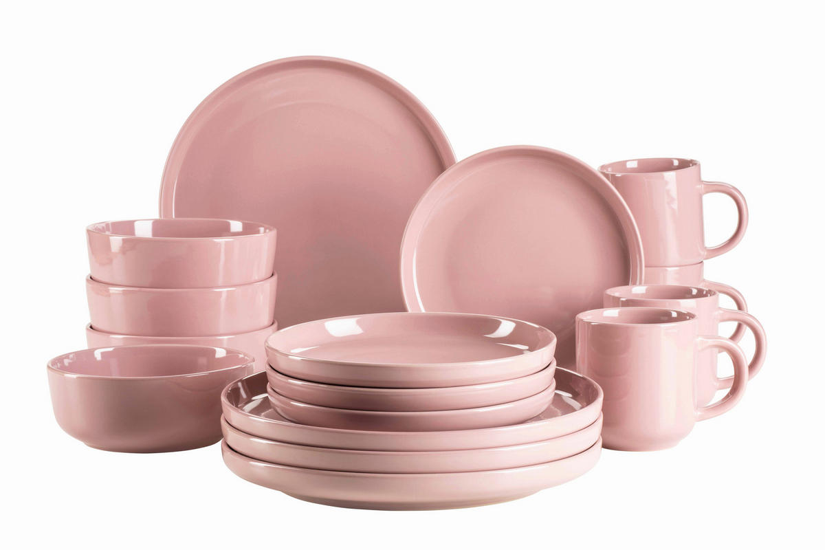 KOMBISERVICE Rosa Alenia 16-teilig 4 Personen  - Rosa, Basics, Keramik - Mäser