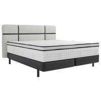 BOXSPRINGBETT 180/200 cm,  in Anthrazit, Creme, Matratze, gepolstertes Kopfteil, H3 = fest  - Anthrazit/Creme, Design, Textil/Metall (180/200cm) - Esposa