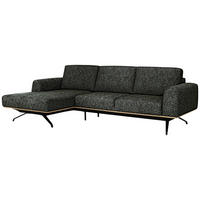 ECKSOFA Waldgrün Struktur  - Waldgrün/Schwarz, Design, Textil/Metall (157/262cm) - Novel