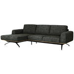 ECKSOFA in Struktur Waldgrün  157/262 cm  - Waldgrün/Schwarz, Design, Textil/Metall (157/262cm) - Novel