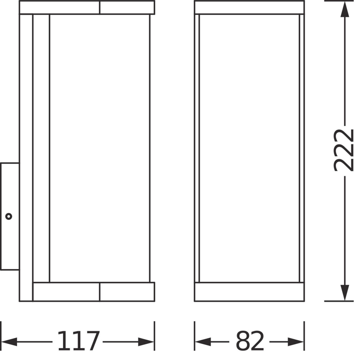 AUßENLEUCHTE 11,7/8,2/22,2 cm   - Dunkelgrau, Basics, Glas/Metall (11,7/8,2/22,2cm) - Osram