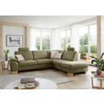 ECKSOFA in Mikrofaser Hellgrün  286/236 cm  - Wildeiche/Beige, Natur, Holz/Textil (286/236cm) - Voleo