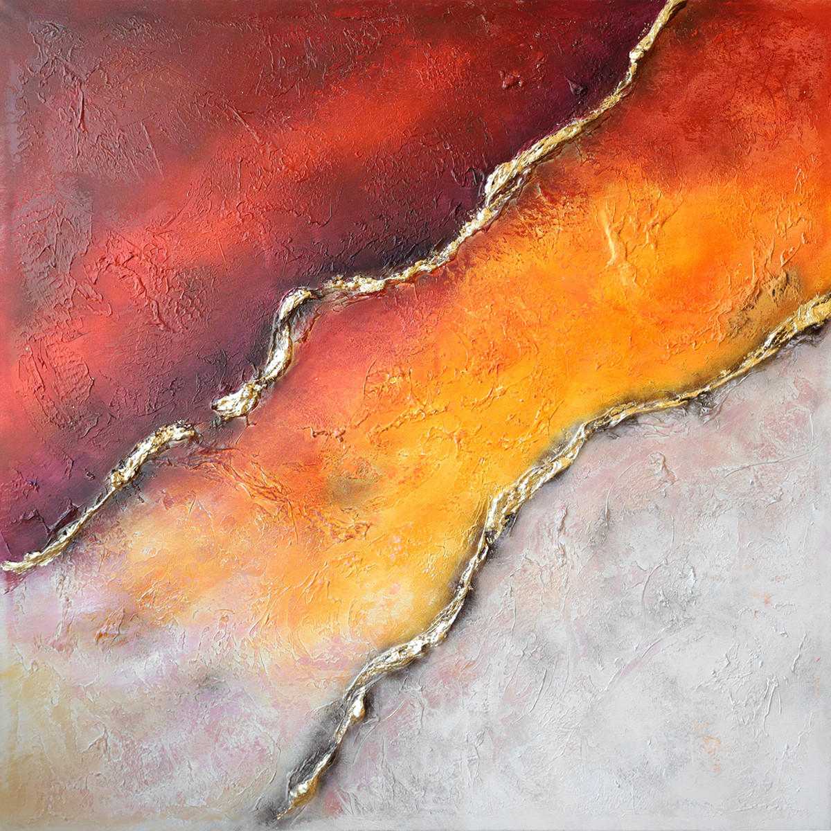 ÖLGEMÄLDE Abstraktes 80/80 cm  - Multicolor, KONVENTIONELL, Holzwerkstoff/Textil (80/80cm) - Monee