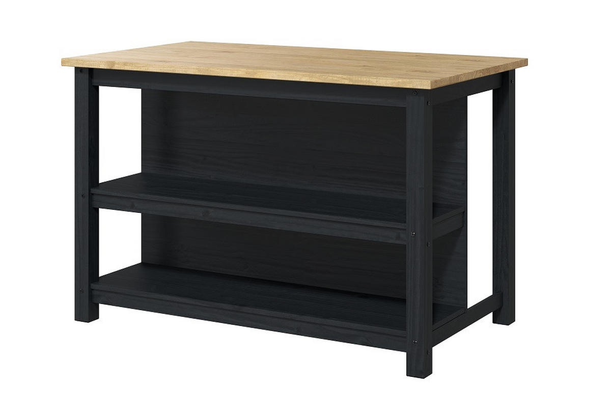 KÜCHENINSEL 140/91/80 cm  in Naturfarben, Schwarz  - Schwarz/Naturfarben, Natur, Holz (140/91/80cm) - Livetastic