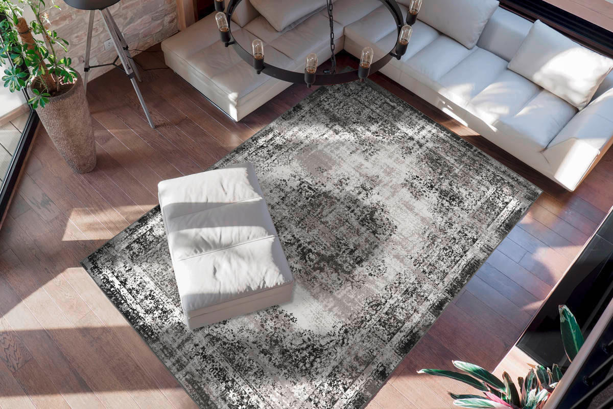 VINTAGE-TEPPICH 80/150 cm Ariya Anthrazit  - Anthrazit, Design, Textil (80/150cm) - Kayoom