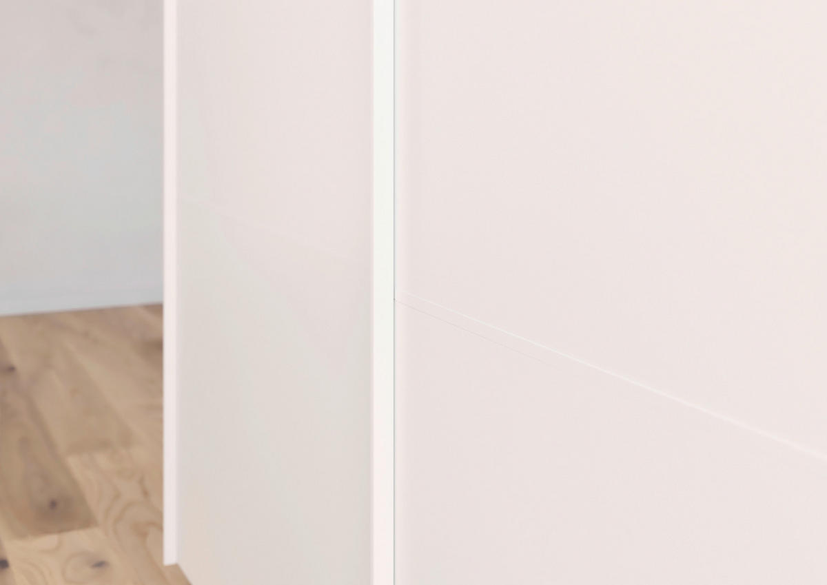 SCHWEBETÜRENSCHRANK in Weiss  - Weiss, Konventionell, Glas/Holzwerkstoff (271/223/68cm) - Novel