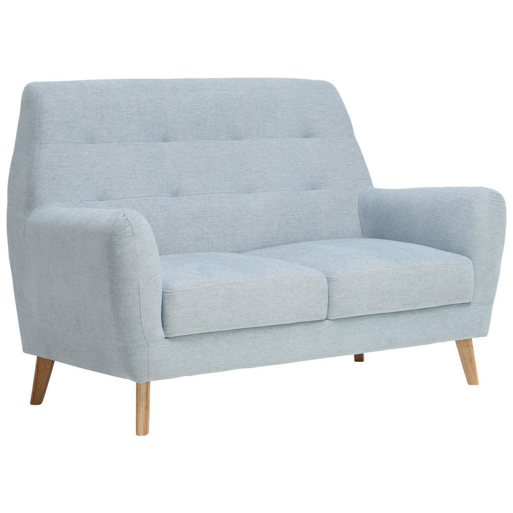 Thumbnail - Carryhome 2-Sitzer-Sofa, Blau, Textil, Eiche, massiv, 160x105x84 cm, Typenauswahl, Rücken echt, Wohnzimmer, Sofas & Couc...
