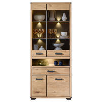 VITRINE  in Eiche Eiche Artisan  - Graphitfarben/Eiche Artisan, Design, Holz/Holzwerkstoff (85/204/38cm) - Livetastic