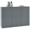 HÄNGESCHUHSCHRANK Eiche furniert Grau, Eichefarben  - Eichefarben/Grau, Design, Holz/Holzwerkstoff (139/94/36cm) - Dieter Knoll