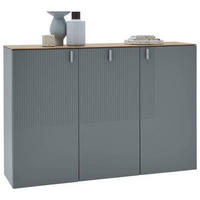 HÄNGESCHUHSCHRANK Eiche furniert Grau, Eichefarben  - Eichefarben/Grau, Design, Holz/Holzwerkstoff (139/94/36cm) - Dieter Knoll