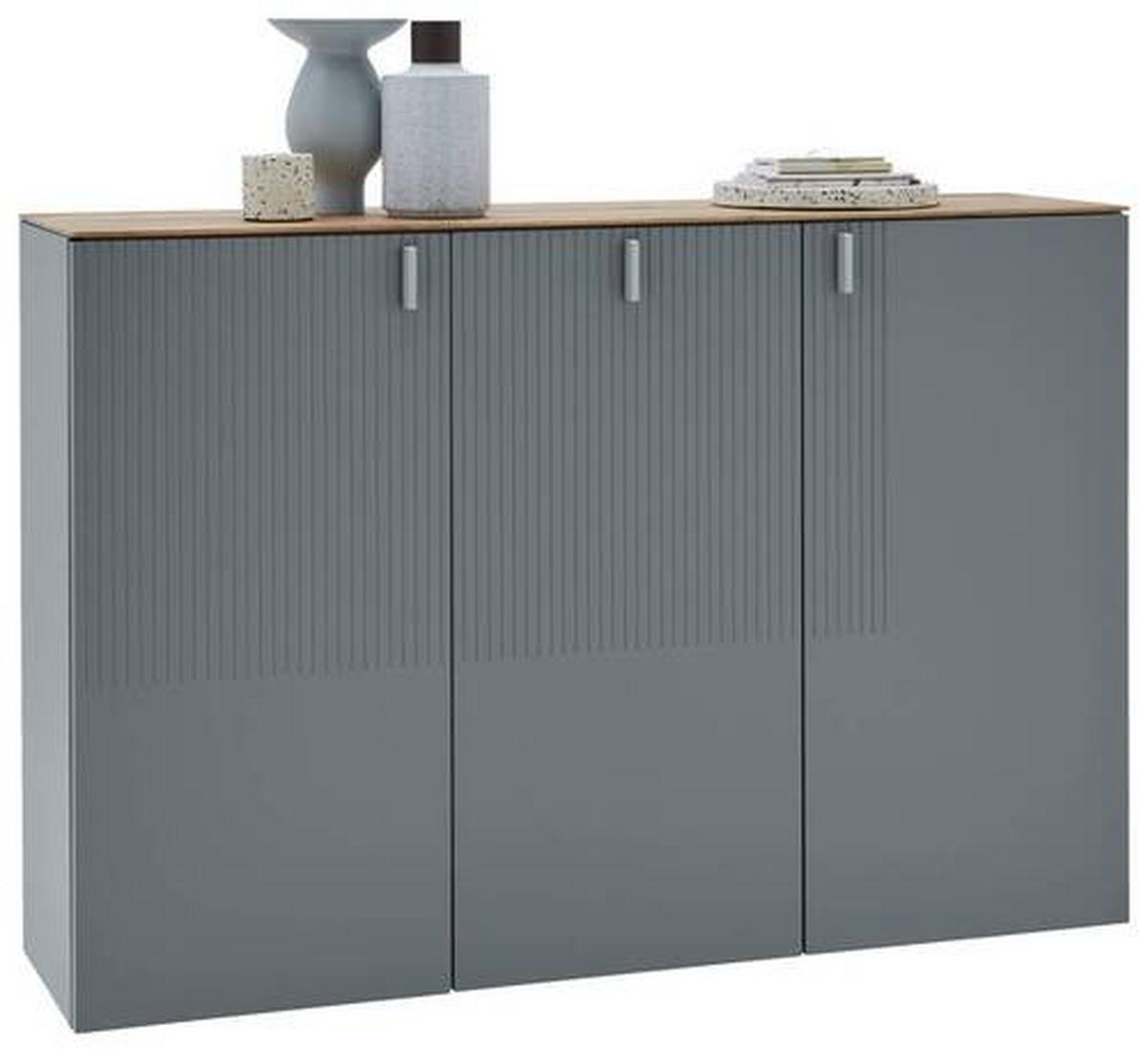 HÄNGESCHUHSCHRANK Eiche furniert Grau, Eichefarben  - Eichefarben/Grau, Design, Holz/Holzwerkstoff (139/94/36cm) - Dieter Knoll