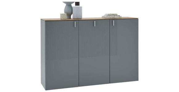 HÄNGESCHUHSCHRANK Eiche furniert Grau, Eichefarben  - Eichefarben/Grau, Design, Holz/Holzwerkstoff (139/94/36cm) - Dieter Knoll